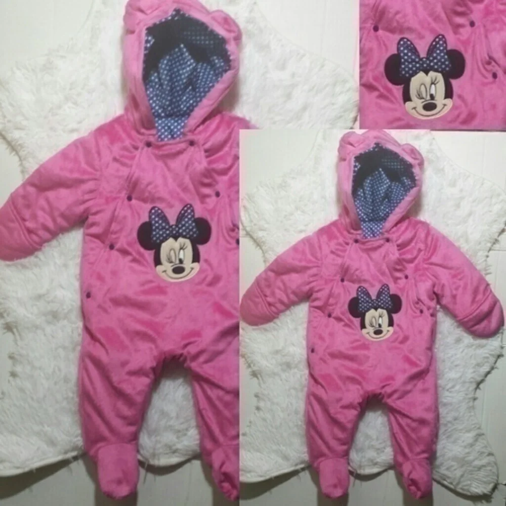 Minnie Mouse Plush Onepiece- Size 3-6 Months